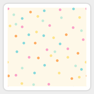 Colorful pastel dots over cream background Sticker